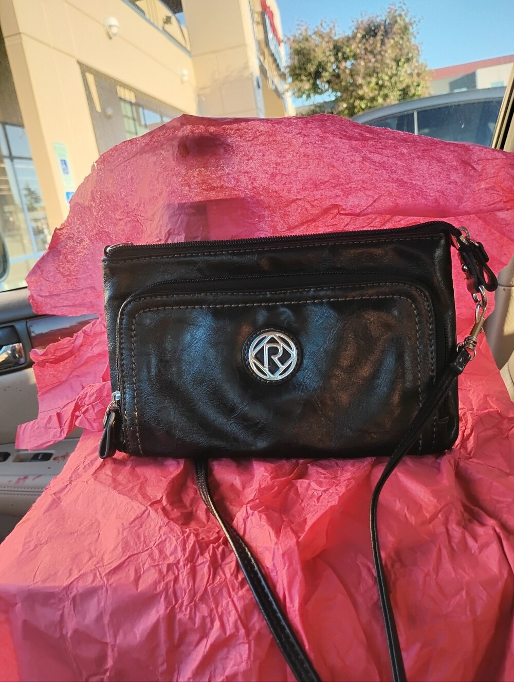 Relic Black Crossbody with Silver Logo Accent
